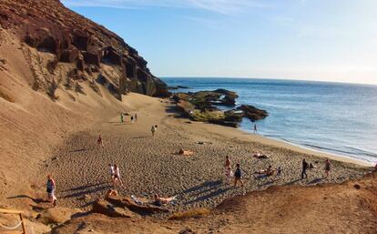 La playa de La Tejita, en Granadilla de Abona, al sur de la isla canaria de Tenerife.