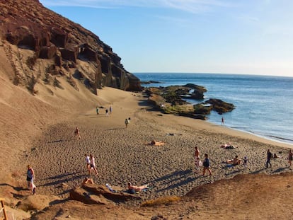 La playa de La Tejita, en Granadilla de Abona, al sur de la isla canaria de Tenerife.