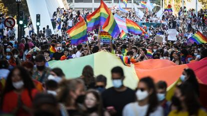 Celebración del día del Orgullo LGTBI en Valencia, en 2021.