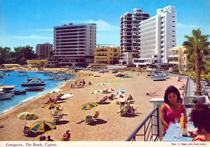 Barrio de Varosha en Famagusta (Chipre) en una postal de los años sesenta.