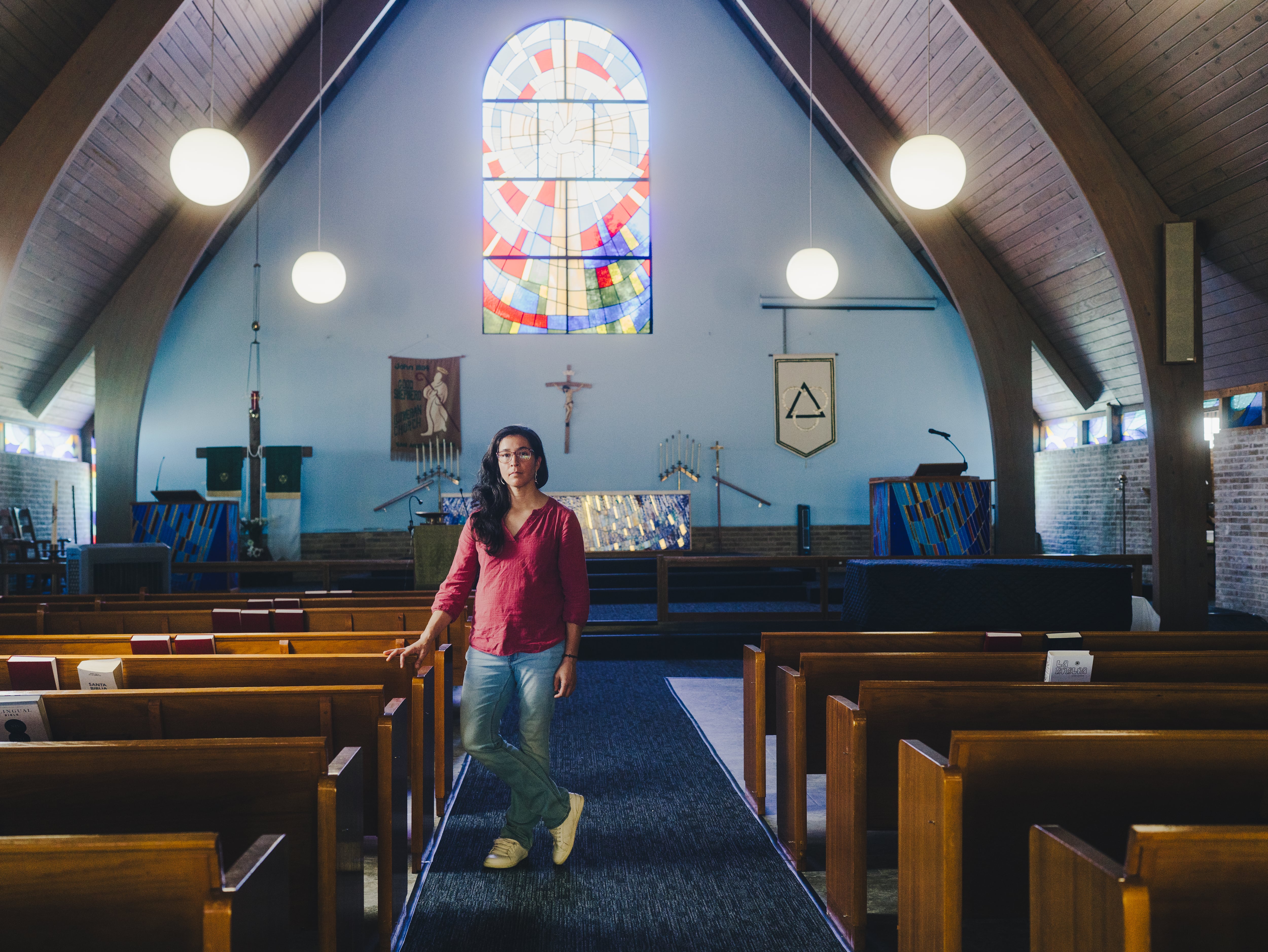 La pastora Dianne Garcia en la iglesia Good Shepherd Lutheran, en San Antonio, Texas el 20 de Agosto.