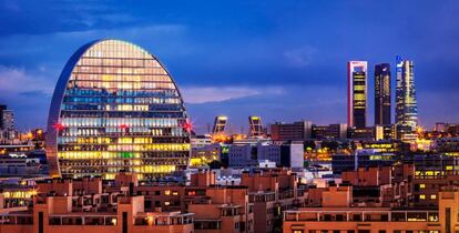Vista del distitro financiero de Madrid.