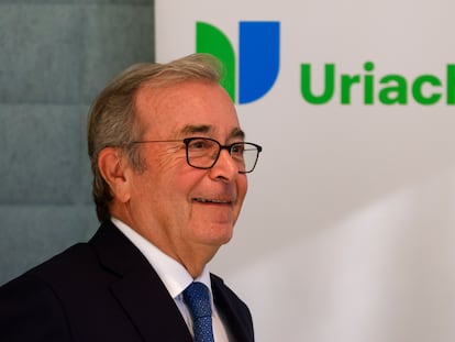 El presidente del consejo de administración de Uriach, Luis Cantarell, este martes.