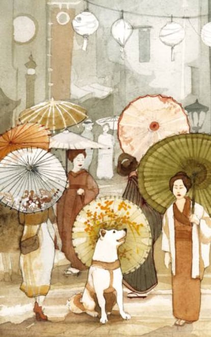 Una ilustración de 'Hachiko'.