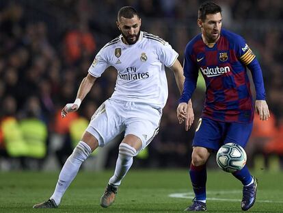 Messi y Benzema, en el clásico de esta temporada en el Camp Nou.