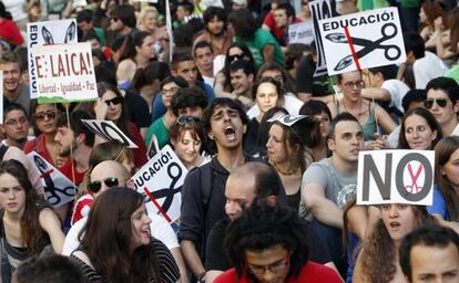 Manifestaci&oacute;n el pasado mayo contra de los recortes en educaci&oacute;n en Madrid. 