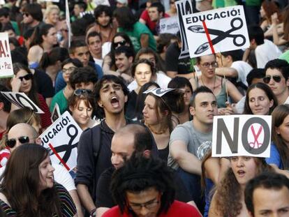Manifestación el pasado mayo contra de los recortes en educación en Madrid.