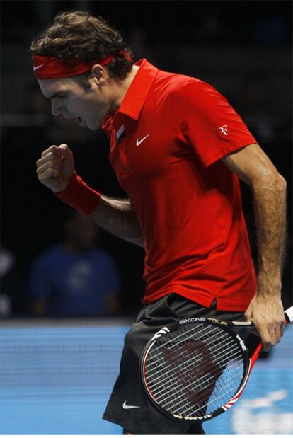 Roger Federer, durante el partido ante Ferrer.