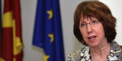 La jefa de la diplomacia europea, Catherine Ashton, este martes. 