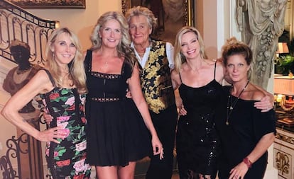 Rod Stewart en el cumpleaños de su hija Kimberly, en agosto.