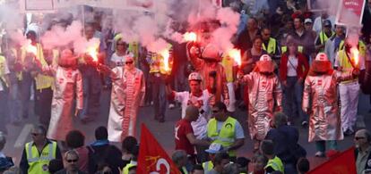 Trabajadores de Arcelor en Marsella