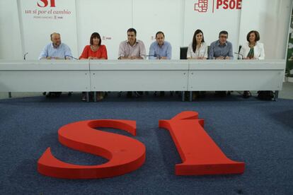 Sede del PSOE en la calle Ferraz de Madrid. Reunion de la Ejecutiva Federal. 