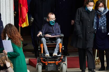 El portavoz parlamentario de Unidas Podemos, Pablo Echenique, el domingo en el Congreso.