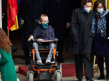 El portavoz parlamentario de Unidas Podemos, Pablo Echenique, el domingo en el Congreso.