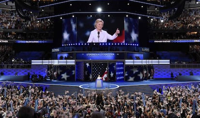 The stage of the Democratic National Convention