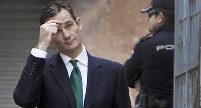 Iñaki Urdangarin llega a los juzgados de Palma para prestar declaración el pasado domingo.