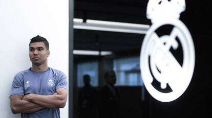 Casemiro, antes da entrevista.