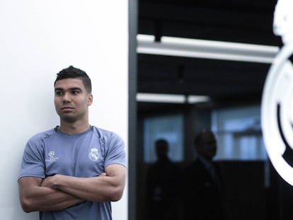 Casemiro, antes da entrevista.