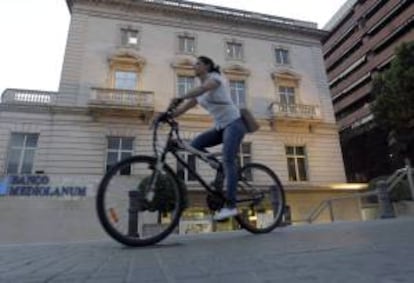 Fachada del Banco Mediolanum de Barcelona.