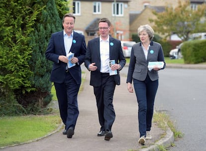 May y su predecesor hacen campaña con el candidato a sustituir a Cameron.