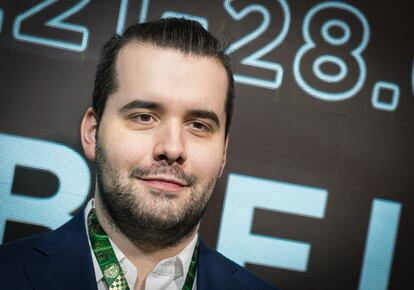 Ian Niepómniachi, durante la entrega de premios del Torneo de Candidatos en Yekaterimburgo (Rusia), el pasado abril.