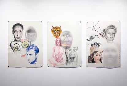 Los dibujos de Tony Oursler en la Galería MPA, en Madrid.