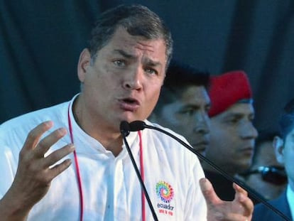 Rafael Correa en Bolivia el 12 de octubre pasado. 