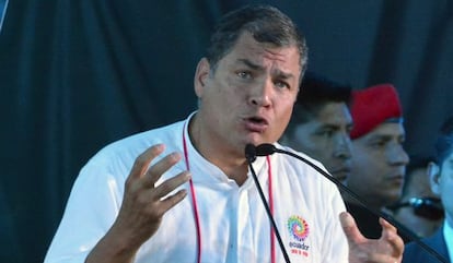 Rafael Correa en Bolivia el 12 de octubre pasado. 