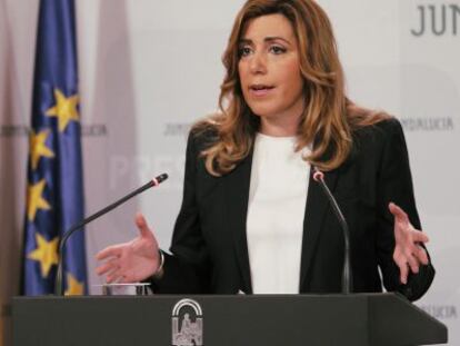 La presidenta de la Junta, Susana Díaz, este martes en San Telmo.