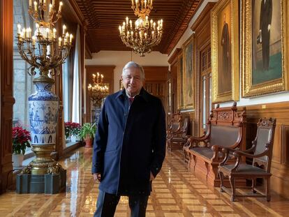El presidente de México, Andrés Manuel López Obrador, este viernes en el Palacio Nacional.