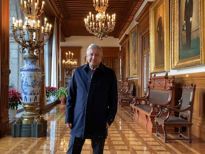 El presidente de México, Andrés Manuel López Obrador, este viernes en el Palacio Nacional.