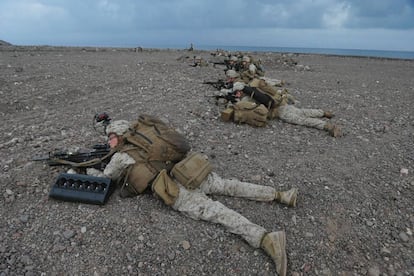 Soldados estadounidenses, durante una instrucción militar en Tadjoura (Yibuti), en 2016.