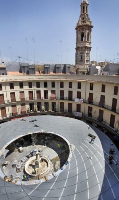 Aspecto de la reformada plaza Redonda de Valencia.