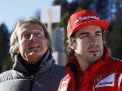  Luca Cordero di Montezemolo, presidente de Ferrari, junto a Fernando Alonso.