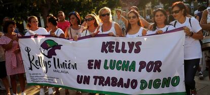 Protesta de las camareras de piso en Málaga