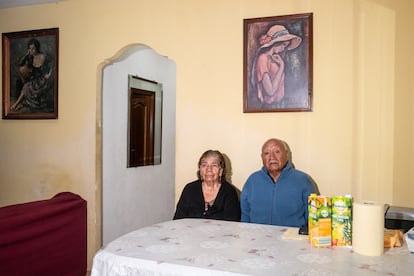Blanca y José, en el salón de su casa de Parla donde viven junto a su hijo Washington.