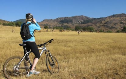 Paseo en bici entre antílopes en la reserva natural de Mlilwane, en Suazilandia.