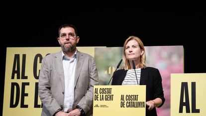 Rueda de prensa de ERC tras la noche electoral catalana del pasado 12 de mayo.