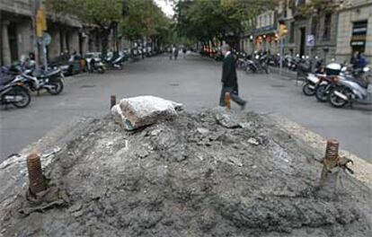 El pedestal tras el robo.