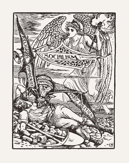 ‘El vampiro capitalista’, de Walter Crane, en Justice (1885).