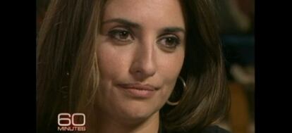 Penélope Cruz durante la entrevista concedida al programa estadounidense <i>60 minutes</i>