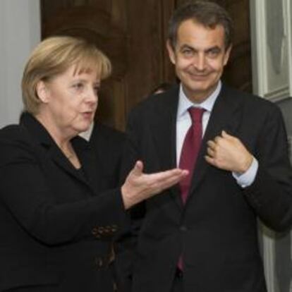 Angela Merkel y José Luis Rodríguez Zapatero