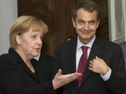 Angela Merkel y José Luis Rodríguez Zapatero