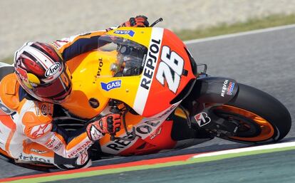 Pedrosa rueda en el circuito de Montmel&oacute;.