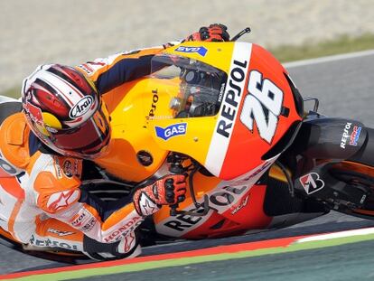 Pedrosa rueda en el circuito de Montmel&oacute;.