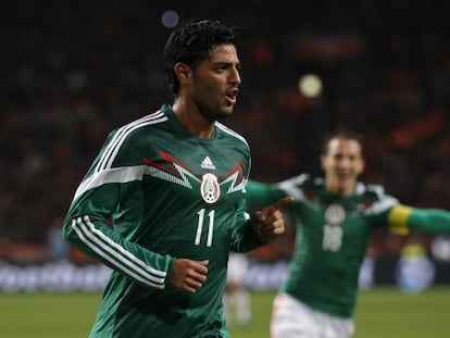 Vela celebra el primer gol ante Holanda.