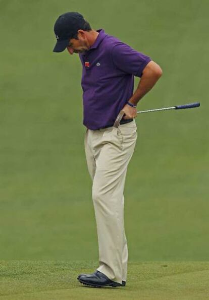 El golfista español, en una imagen del segundo día de competición.