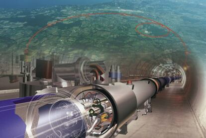Ilustración del acelerador de partículas LHC.