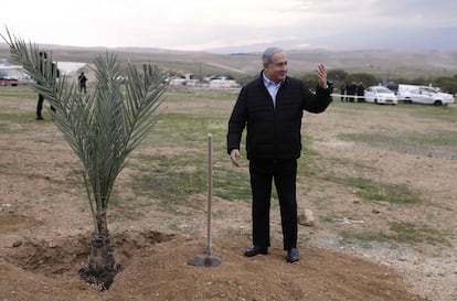 Netanyahu, en una colonia judía de Cisjordania en febrero.