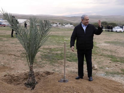 Netanyahu, en una colonia judía de Cisjordania en febrero.
